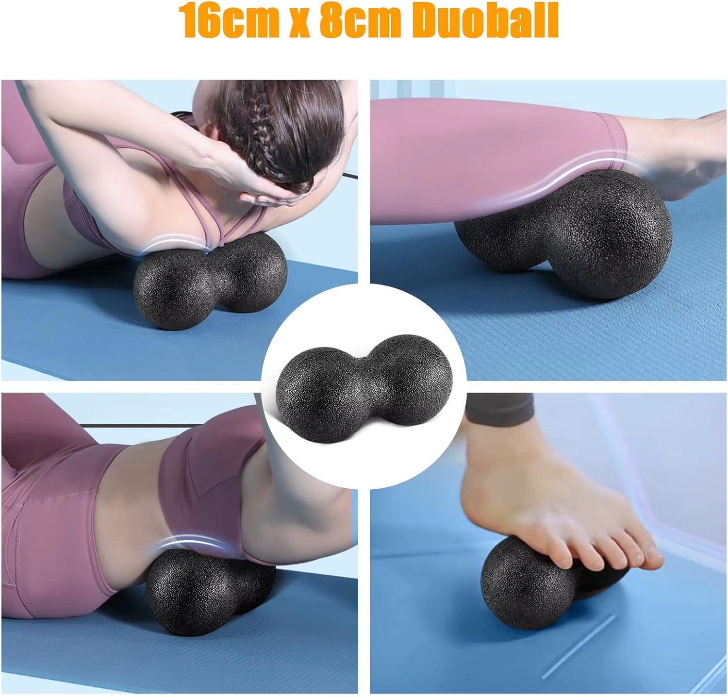 Pilates Yoga Roller Fitness Foam Roller 33X14Cm Deep Tissue Massager for Muscle Massage and Myofascial Trigger Point Release